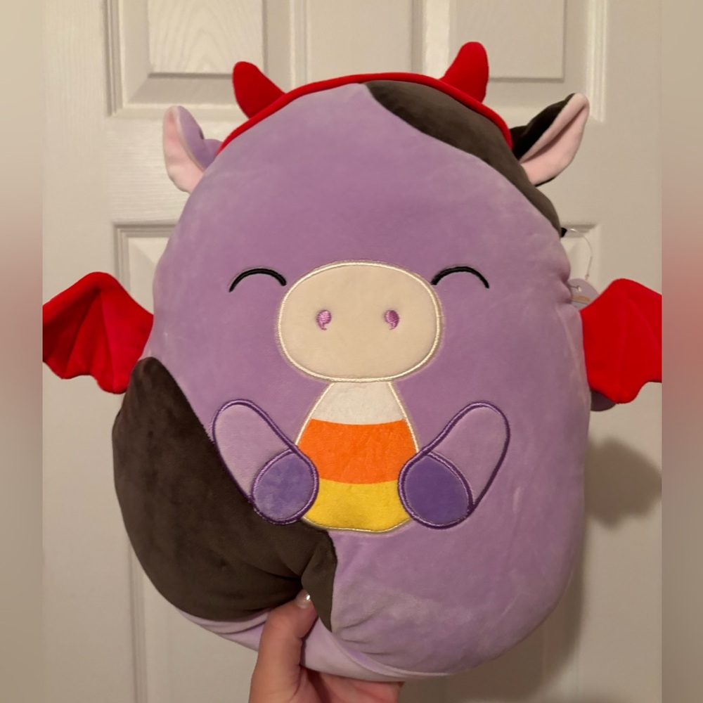 First to Market Alexie the Cow with Candycorn and Devil Horns 12” Squishmallow